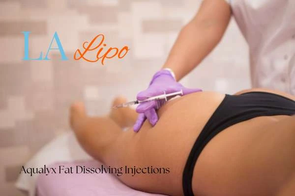 Woman having fat dissolving injections Wilmslow on thighs