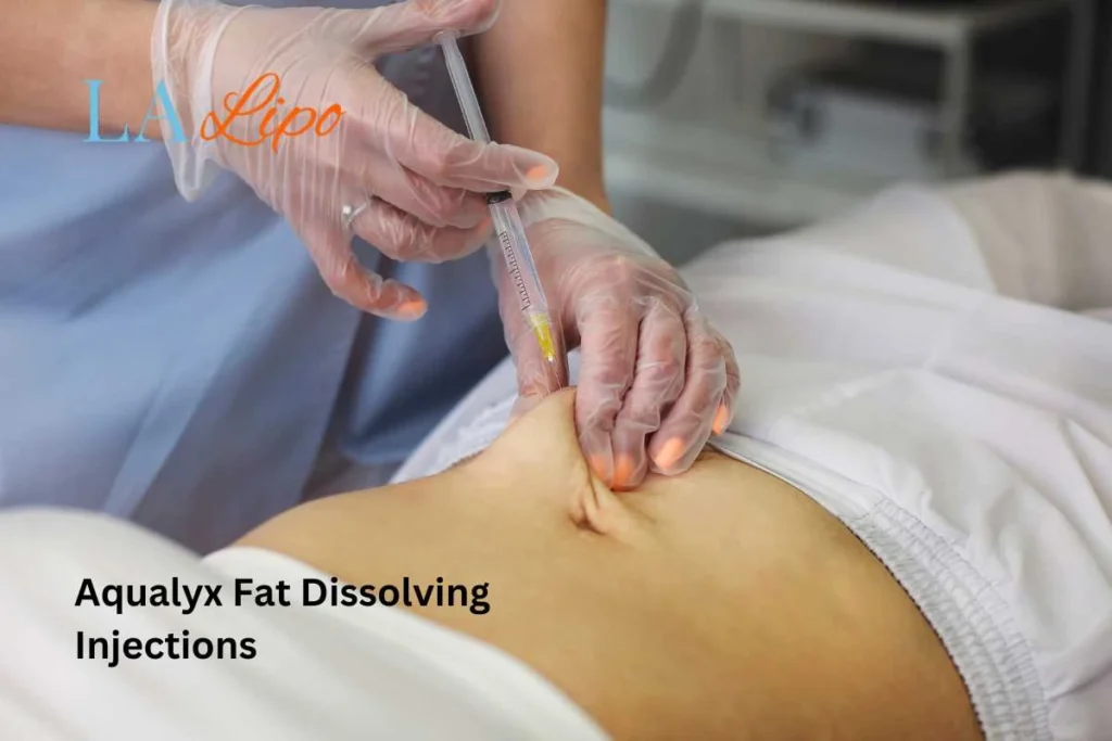 woman having fat dissolving injections Wilmslow in the stomach