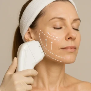 Woman having HI-FU to reduce wrinkles call LA LIPO Wilmslow Now!