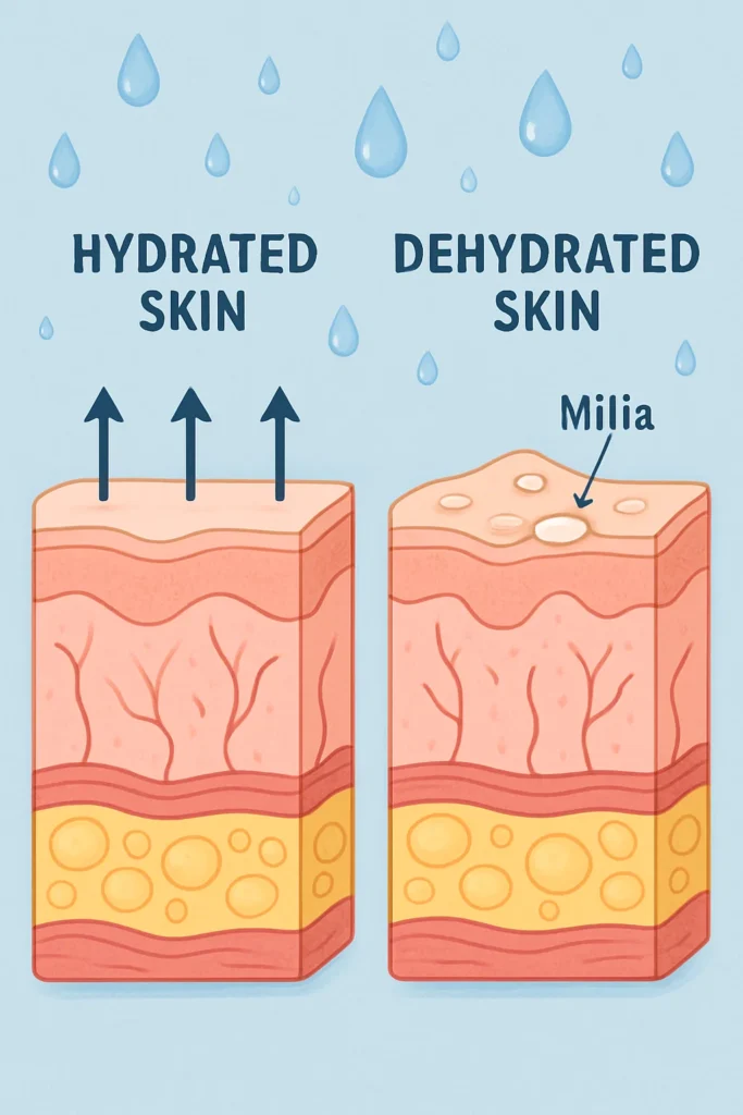 The importance of hydration and milia production Wilmslow